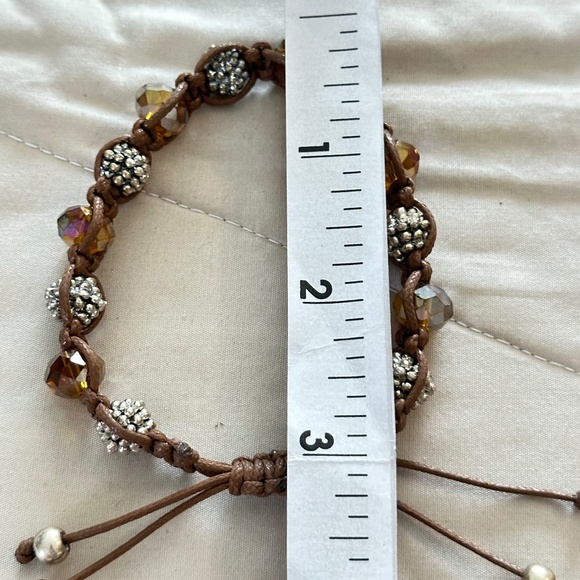 2/$15 Brown cord adjustable Golden Rainbow Crystals & beaded bracelet - Picture 5 of 10